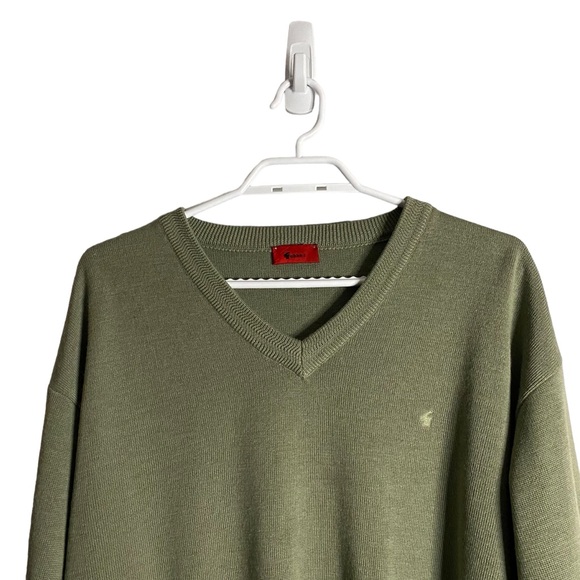 Gabicci Men's Green V-Neck Pullover Knit Sweater - Picture 2 of 8